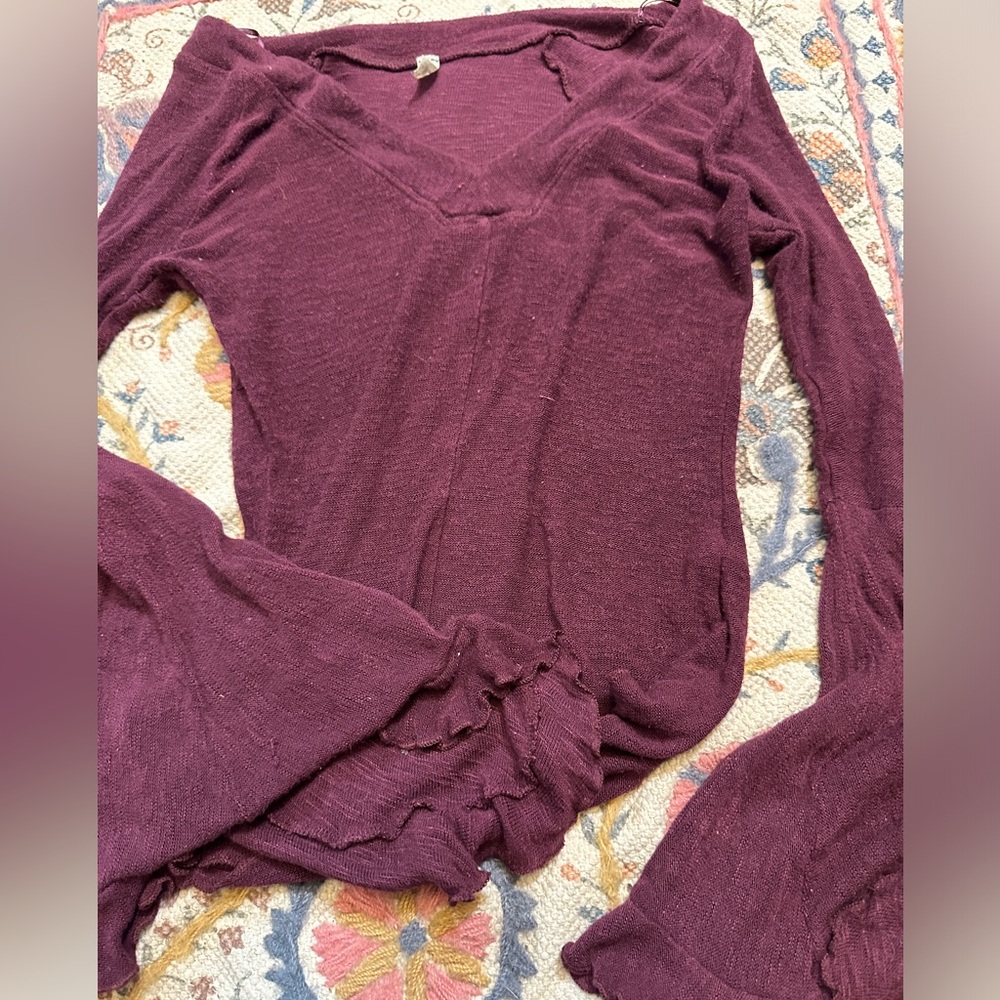 Intimately Free People Long Ruffle Sleeve Top